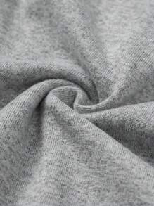 Zolique 女性夏季實色方頸短袖T恤和短褲修身兩件套裝 - 灰色 - 查看 6