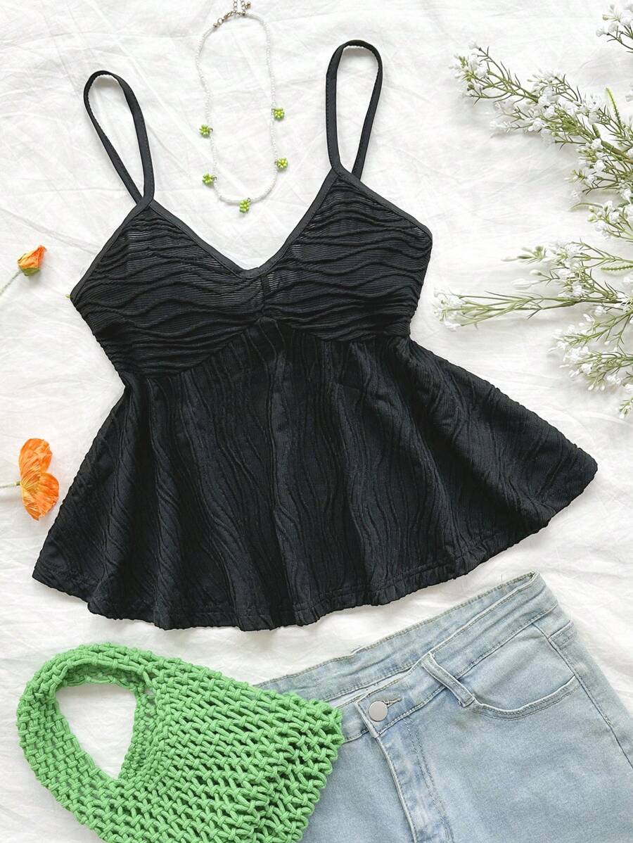Soleia Phụ nữ Kỳ nghỉ hè Casual Solid Cinched Thắt lưng yếm Top Backless Black Cover Up Beach Essentials Backless Top Beach Women Dress S Cami Top Camo Picnic Quần áo trễ vai Trang phục Dazy Đồ đi biển Mùa hè phù hợp với áo mùa hè Váy ngắn mùa hè Váy babydoll Áo phụ nữ mùa hè Váy mùa hè Trang phục mùa hè
Thắt lưng dệt kim co giãn Slim Fit Xù Hem Holiday Cami màu đen - màu đen - Xem 1