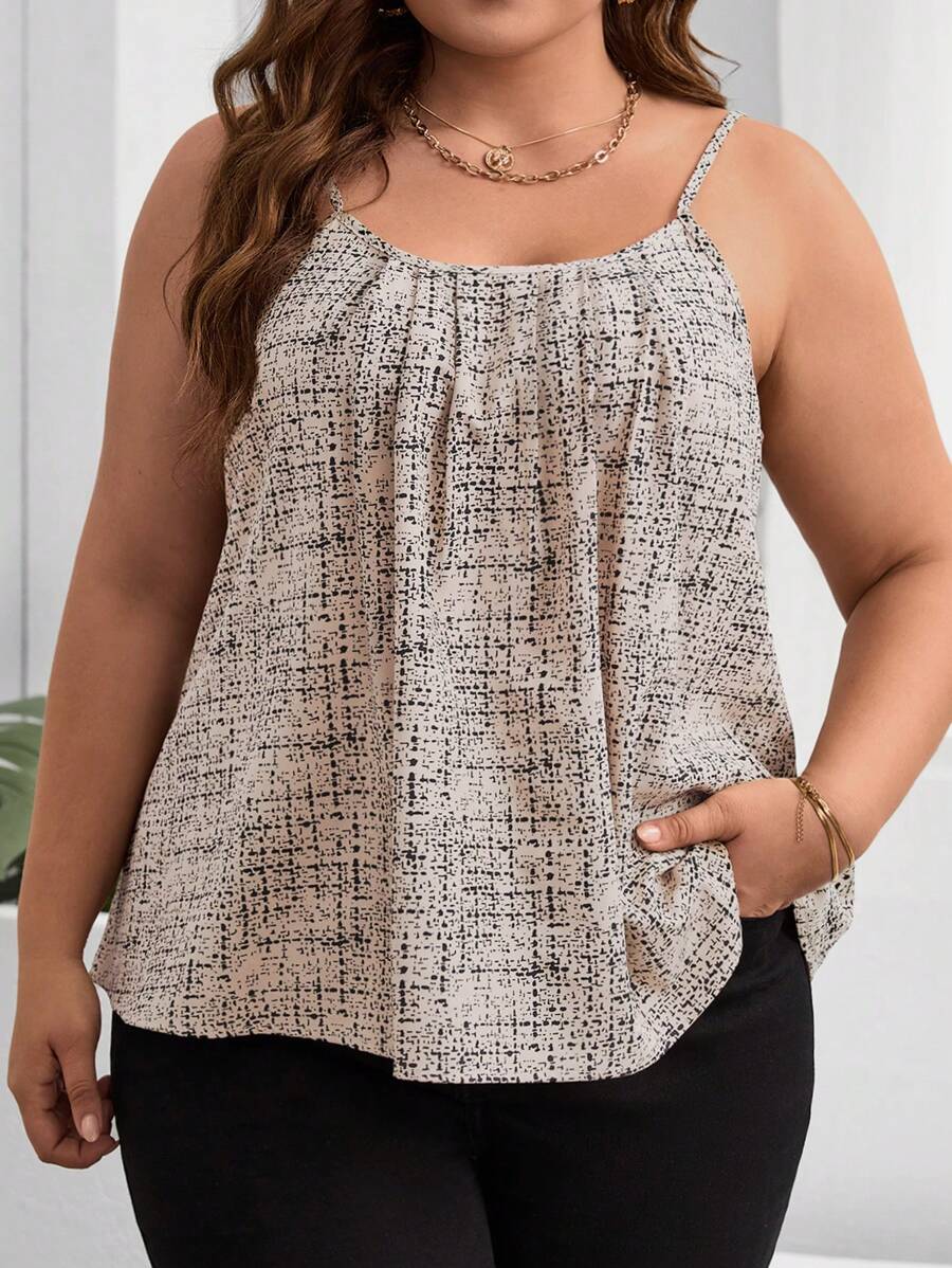 SHEIN Clasi Femmes de grande taille Simple Drapeau am?�ricain Drapeau national imprim?� Cami Top 