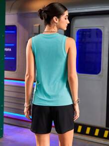 Streetz SHEIN Sport Bộ vest giải trí thể thao bóng rổ in kỹ thuật số - màu xanh lá - Xem 5