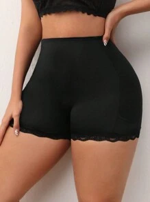 Casual-Casual Plus Size Shapewear Bottoms - Black - View 1