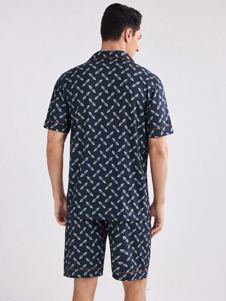 Printed Short-Sleeved Shorts Home Wear Set
