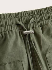 SHEIN EZwear Women's Fashionable Plain Skirt With Pocket Design, Summer - Green - View 6