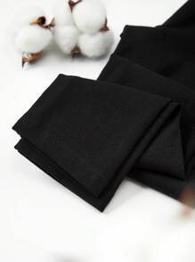 SHEIN Quần dài trơn màu cơ bản cho bé gái kèm váy - màu đen - Xem 7