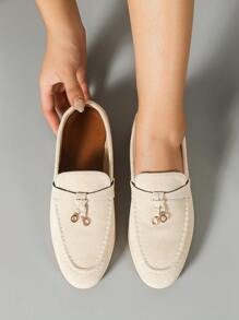 Women's Flat Round Toe Loafers, Casual Slip-On Shoes For Spring/Summer 2025, Burgundy/Wine Red/Bright Red, Suitable For Office Work, Leisure, Soft Sole, Comfortable, UK Style, Plus Size Women's Shoes, Size 41-43