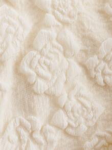 SHEIN MOD Ladies Apricot Top With Dropped Petal Hem And Rose Point Design