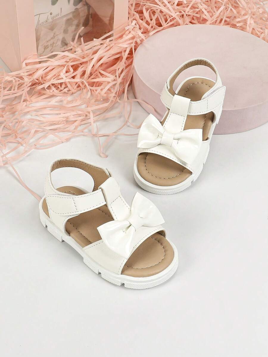 1 Pair Of Cute Baby Girl Walking Shoes, Infant And Toddler Beach Shoes, Flower Summer Roman Flat Sandals, Outdoor Vacation Sandals. - White - View 1