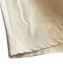 Calvaya Plus Size Nữ Màu Trơn Phong Cách Thắt Lưng Váy - Màu Khaki - Xem 4