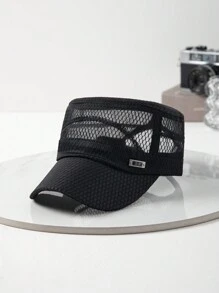 Fashionable Black Mesh See-Through Men  Cap - Black - View 1