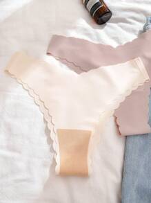 Scallop Edge Seamless Triangle Panties (Pack Of 21) - Multicolor - View 4
