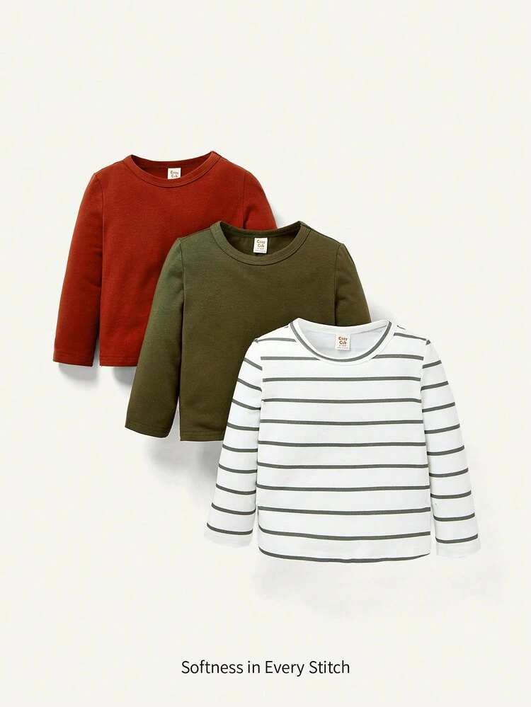 Baby Boy 3pcs Striped Print Tee