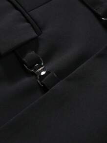 Manfinity Mode Männer Frühling und Herbst einfarbig gepolsterte Revers Langarm Business Reiseanzug Jacke