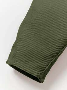 Cozy Pixies 嬰兒男孩純色絨面背帶褲 - 軍綠色 - 查看 3