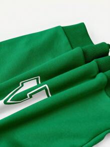 Cozy Pixies Bébé Garçon Sweat-shirt À Lettres Avec Détachable Col - Vert sapin - Voir 5