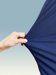 AKNOTIC Business Casual Men Easy Care Knit Solid Color Casual Fitted Trousers - Navy Blue - View 4