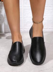 時尚女士春秋季黑色皮鞋,新款女夏季真皮鞋 - 黑色 - 查看 6