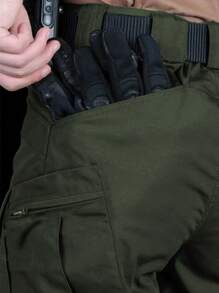 Men's Casual Outdoor Versatile Cargo Shorts - Army Green - View 5