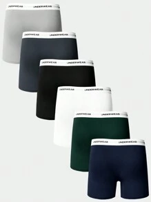 Snug Zone 6入組男士長腿短褲，帶有字母編織腰帶