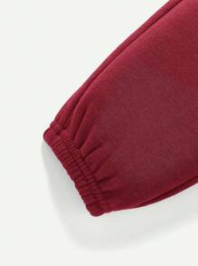 Cozy Pixies Baby Boys' Letter Print Round Neck Drop Shoulder Sweatshirt And Pants Two Piece Set - Burgundy - View 6