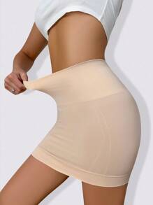 SHEIN Women Seamless Shapewear Skirt, High Waist Tummy Control Bodycon Skirt Single Pack - Apricot - View 5