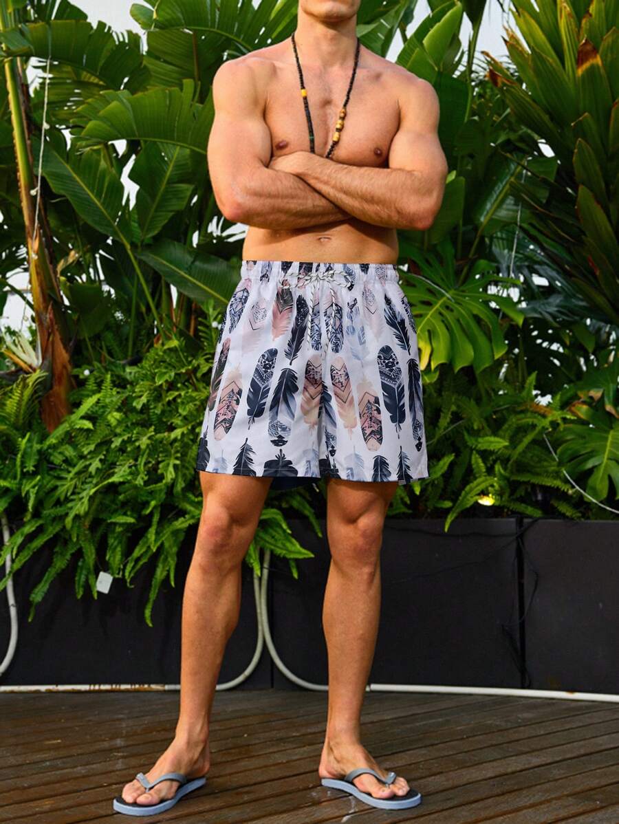 Surfspeed Men's Beach Shorts With All-Over Print - Multicolor - View 1