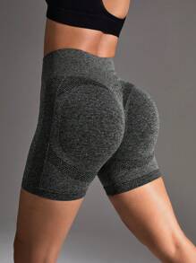 SHEIN Sport Studio Women Solid Color Simple Daily Sports ShortsWomen Sweat Short, Gym Short, Biker Short