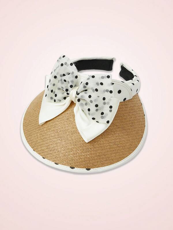 SHEIN MOD 1pc Women's Cute Bowknot Cap, Suitable For Vacation