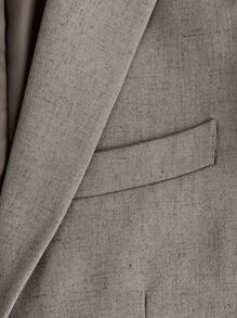 AKNOTIC Business Casual 易护理男士亚麻梭织商务西装外套，适合秋冬穿着 - 卡其色 - 查看 18