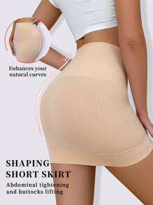 SHEIN Women Seamless Shapewear Skirt, High Waist Tummy Control Bodycon Skirt Single Pack - Apricot - View 2