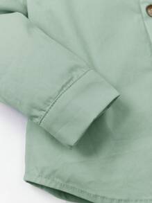 Cozy Pixies Baby Boy Button Front Shirt - Green - View 4