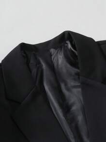 Manfinity Mode Männer Frühling und Herbst einfarbig gepolsterte Revers Langarm Business Reiseanzug Jacke