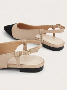 Zapatos planos elegantes franceses, zapatos elegantes con punta blanda y huecos, sandalias de media puntera para mujeres nobles