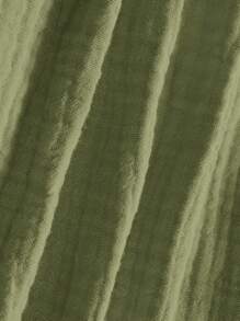 Cozy Pixies Baby Boy Solid Color Short Sleeve Shirt And Shorts 2pcs/Set Matching Set - Green - View 7