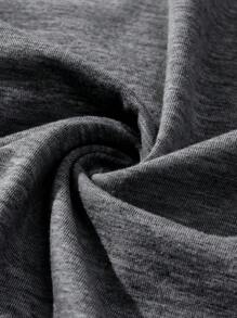 EMERY ROSE 休闲莲花图案圆领短袖修身女式T恤套头衫，棉混纺面料，适合外出休闲穿着。 - 深灰色 - 查看 6