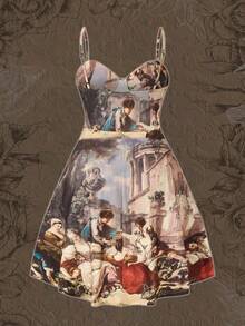 SHEIN MOD 大尺寸印花肩帶連身裙,夏季完美舒適穿著 - 彩色 - 查看 2