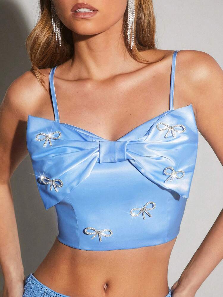 Women's Tank Top With Large Bow Decoration