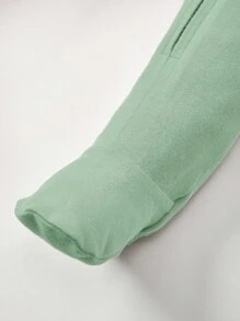 Cozy Pixies Newborn Baby Boy Solid Zip Up Sleep Jumpsuit & 3D Ear Design Hat - Mint Green - View 8