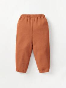 Baby Boy Letter Patched Detail Pullover & Sweatpants