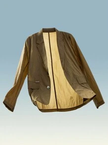 AKNOTIC Business Casual Unlined UV Protection Ultra Thin Men's Woven Business Suit Jacket