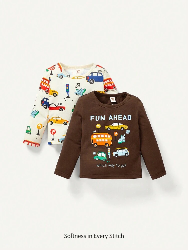 Baby Boy 2pcs Cartoon Graphic Tee