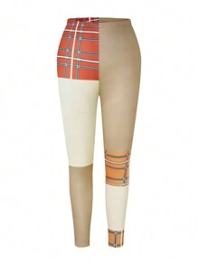 EMERY ROSE Plus Size Printed Spliced Casual Daily Long Sleeve Top And Pants Set