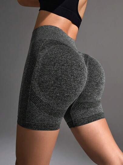 Easithlete 女士纯色简约日常运动短裤女士运动短裤、健身短裤、骑行短裤