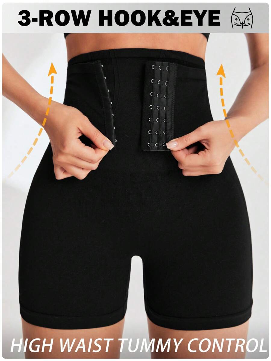 Gameset SHEIN Sport 女士”简约舒适无缝运动短裤女士运动短裤、健身短裤、骑行短裤 - 黑色 - 查看 1