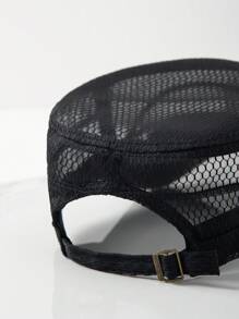 Fashionable Black Mesh See-Through Men  Cap - Black - View 3