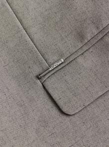 AKNOTIC Business Casual 易护理男士亚麻梭织商务西装外套，适合秋冬穿着 - 卡其色 - 查看 7
