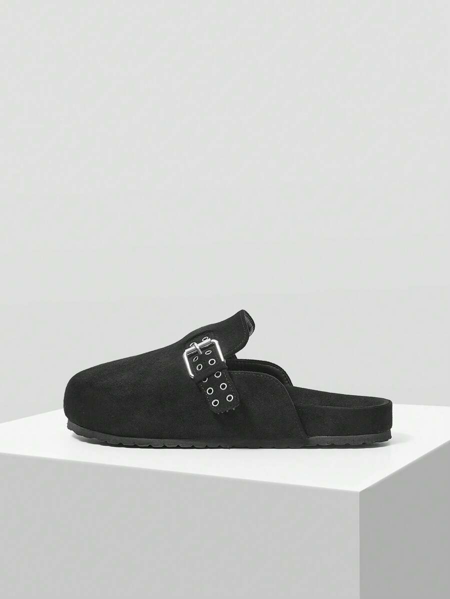 MOTF PREMIUM 休闲女士平底带扣鞋度假鞋夏季促销，适合圣诞节秋季新年假期 - 黑色 - 查看 1