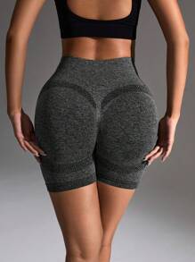 SHEIN Sport Studio Women Solid Color Simple Daily Sports ShortsWomen Sweat Short, Gym Short, Biker Short