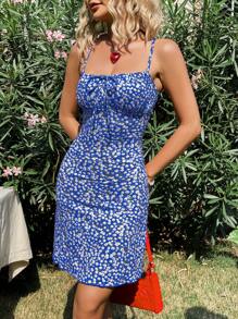 Soleia Women's Summer Spaghetti Strap Floral Printed Sleeveless Dress - Multicolor - View 3