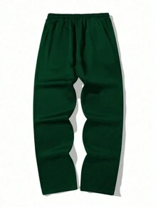 Manfinity Roghcode Men Loose Slogan Graphic Drawstring Waist Long Sweatpants, Vacation Baggy Sweatpants, For Husband, Boyfriend Gifts, Green Sweatpants Men, Men Sweatpants, West Coast Sweatpants