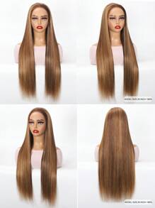 TrueHD 戴上不需膠水透氣空氣假髮 4/27亮點預剪裁高清蕾絲封閉假髮巴西直髮人髮假髮女士5x5封閉假髮 - SP4/27 - 查看 2